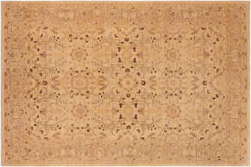 handmade Traditional Kafkaz Chobi Ziegler Tan Brown Hand Knotted RECTANGLE 100% WOOL area rug 10 x 13